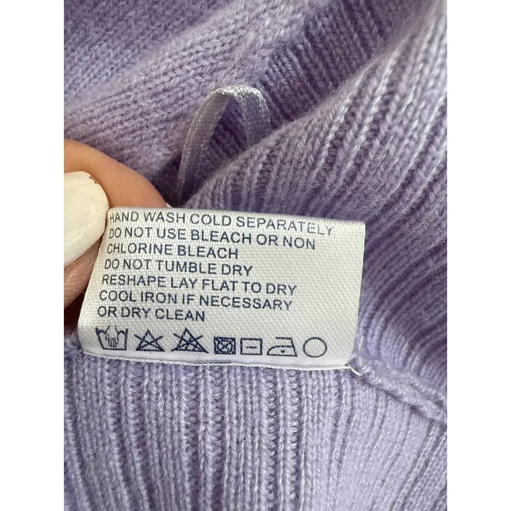 Tyler Boe Cashmere Lavender Oversized Poncho Sweater Soft Knit Size Medium